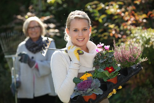 Garden safety review with tools and materials managed carefully